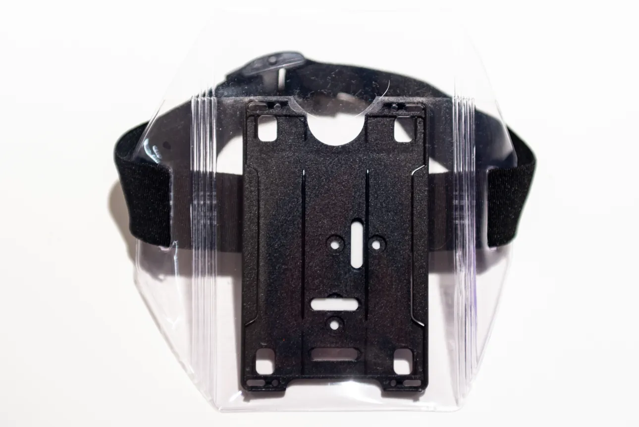 Card holder worn on the arm