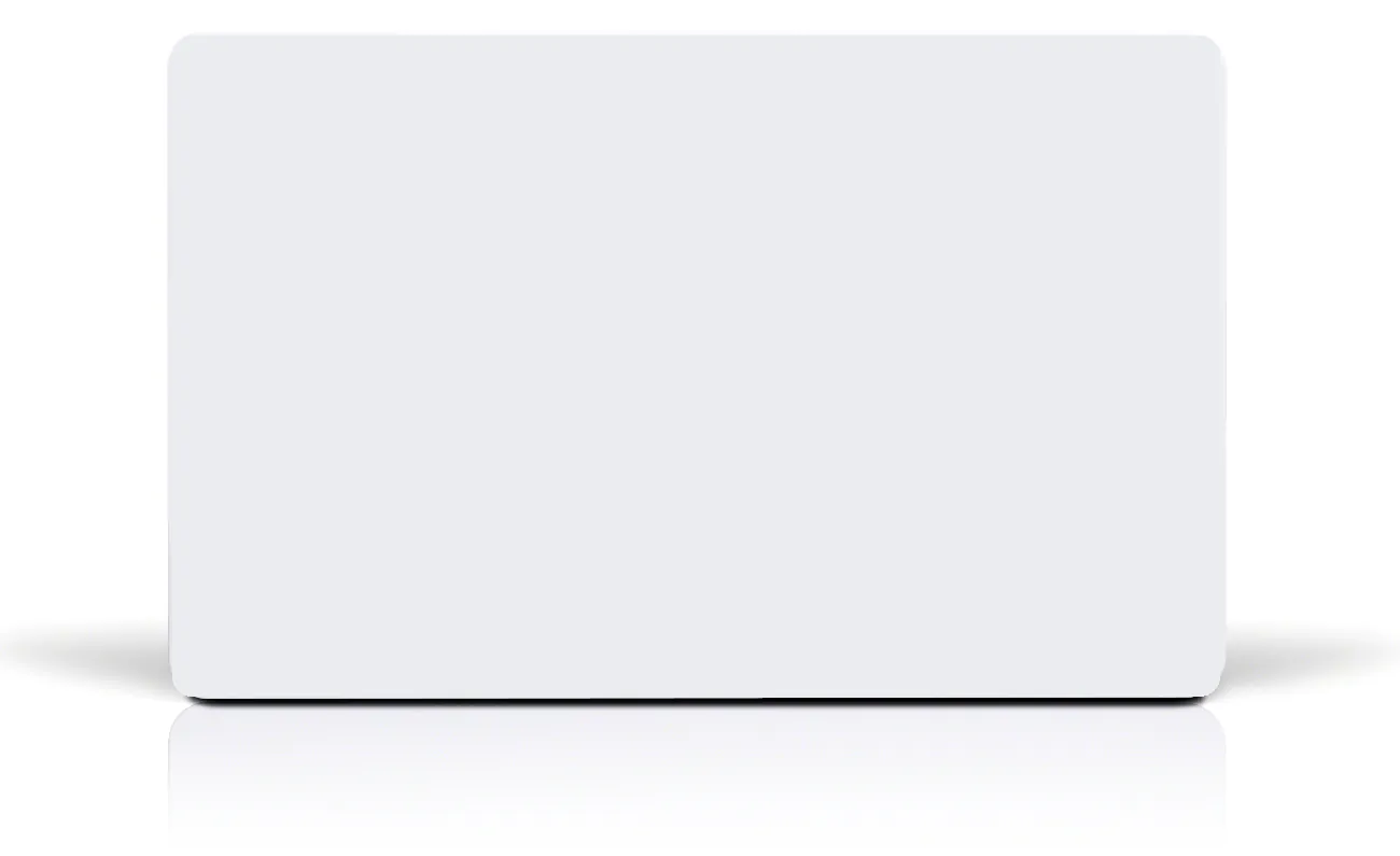 White plastic card